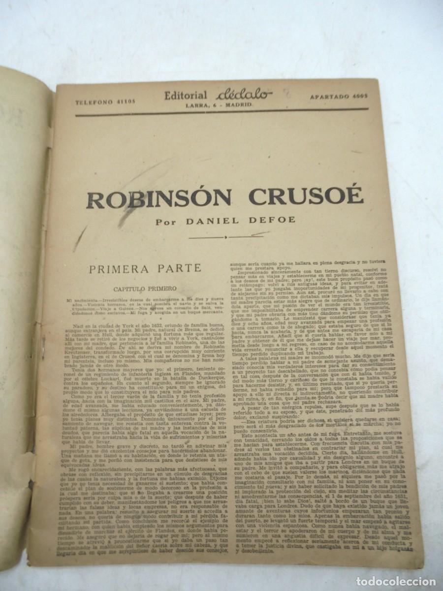 Libros de segunda mano: ROBINSON CRUSO&Eacute;. DANIEL DEFOE. PAGS : 83. - Foto 2