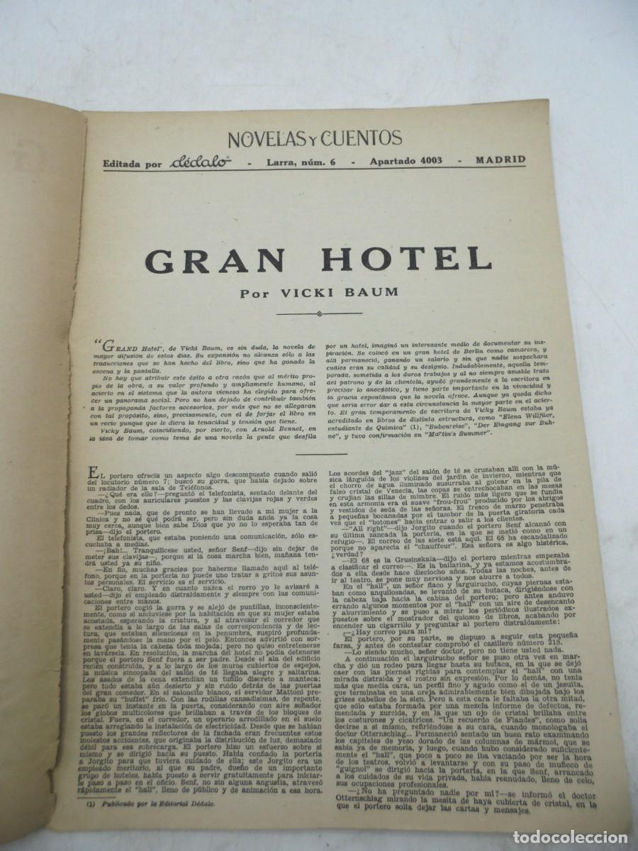 Libros de segunda mano: GRAN HOTEL. VICKI BAUM. PAGS : 51. - Foto 2