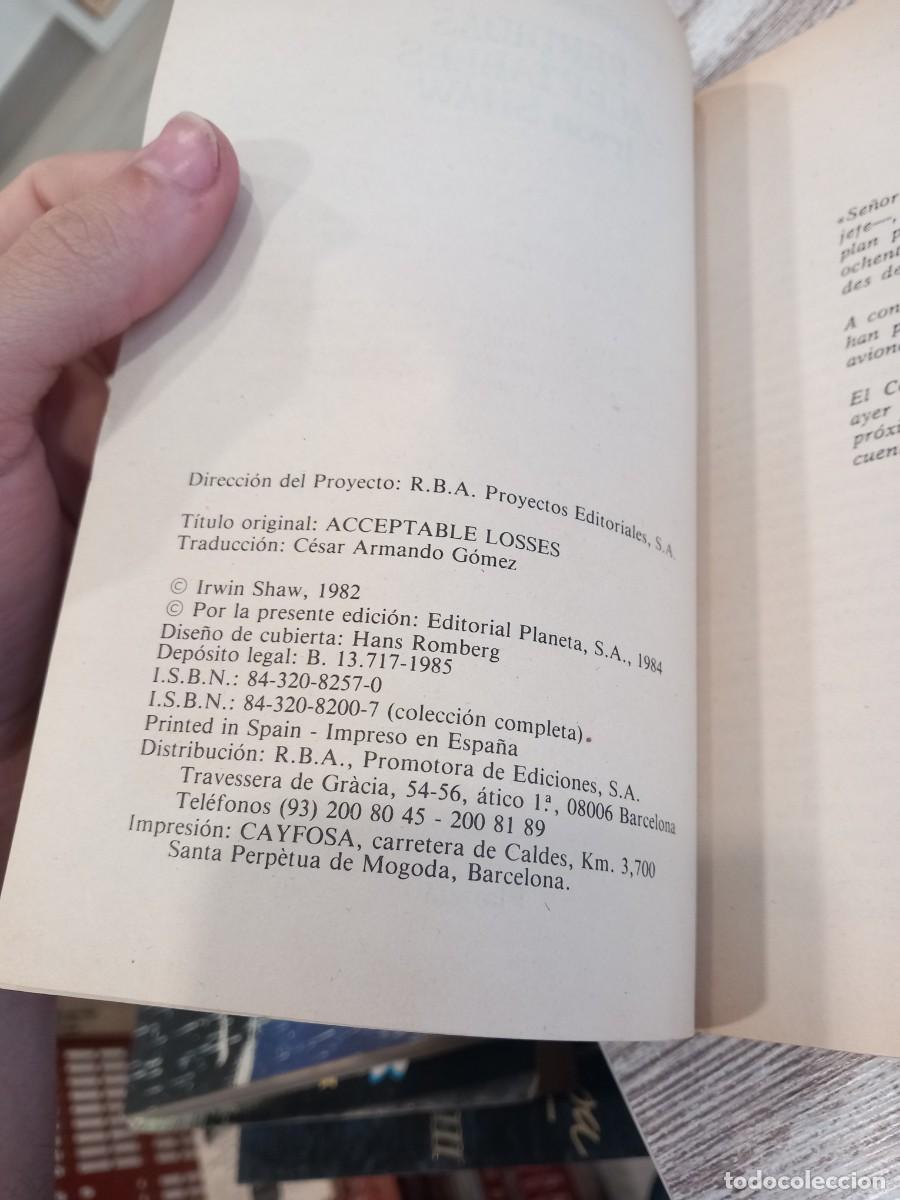 Libros de segunda mano: Libro Perdidas aceptables | Irwin Shaw | 1982 | - Foto 3