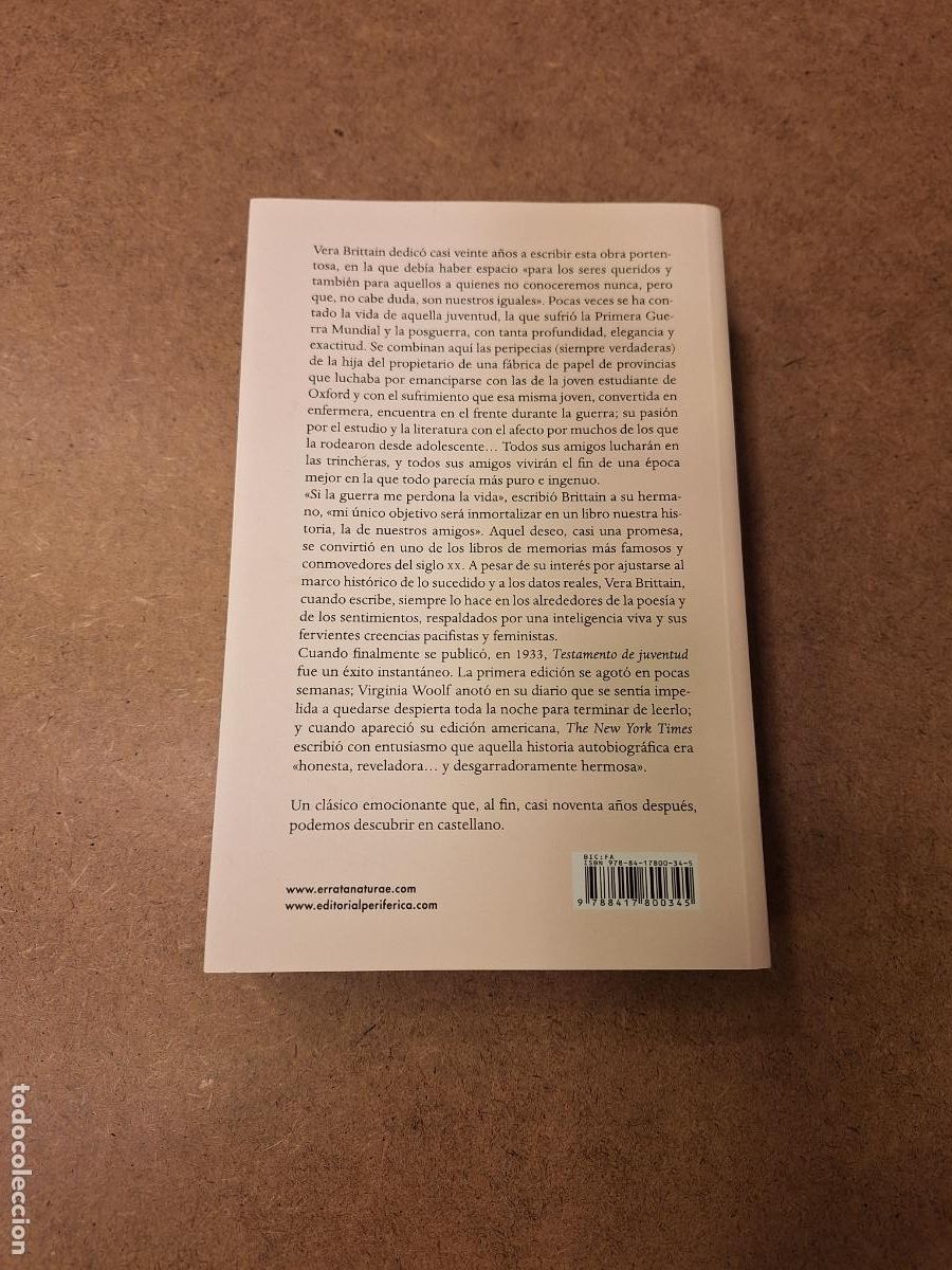 Libros de segunda mano: Testamento de juventud - Vera Brittain - Foto 2