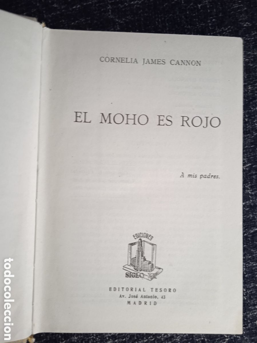 Libros de segunda mano: El moho es rojo / Cornelia James Cannon - Foto 2