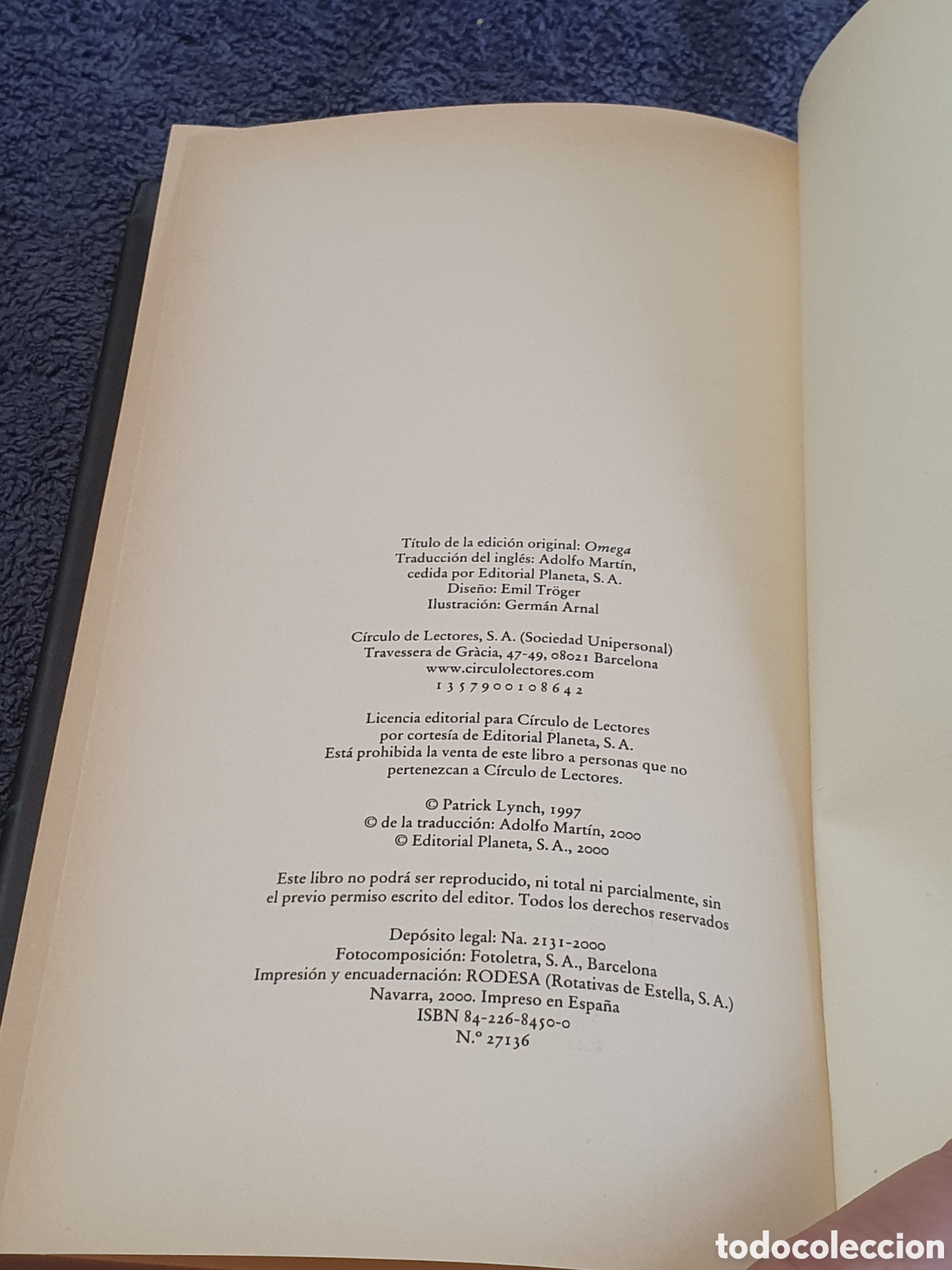 Libros de segunda mano: L2. Omega - Patrick Lynch, C&iacute;rculo De Lectores. - Foto 7