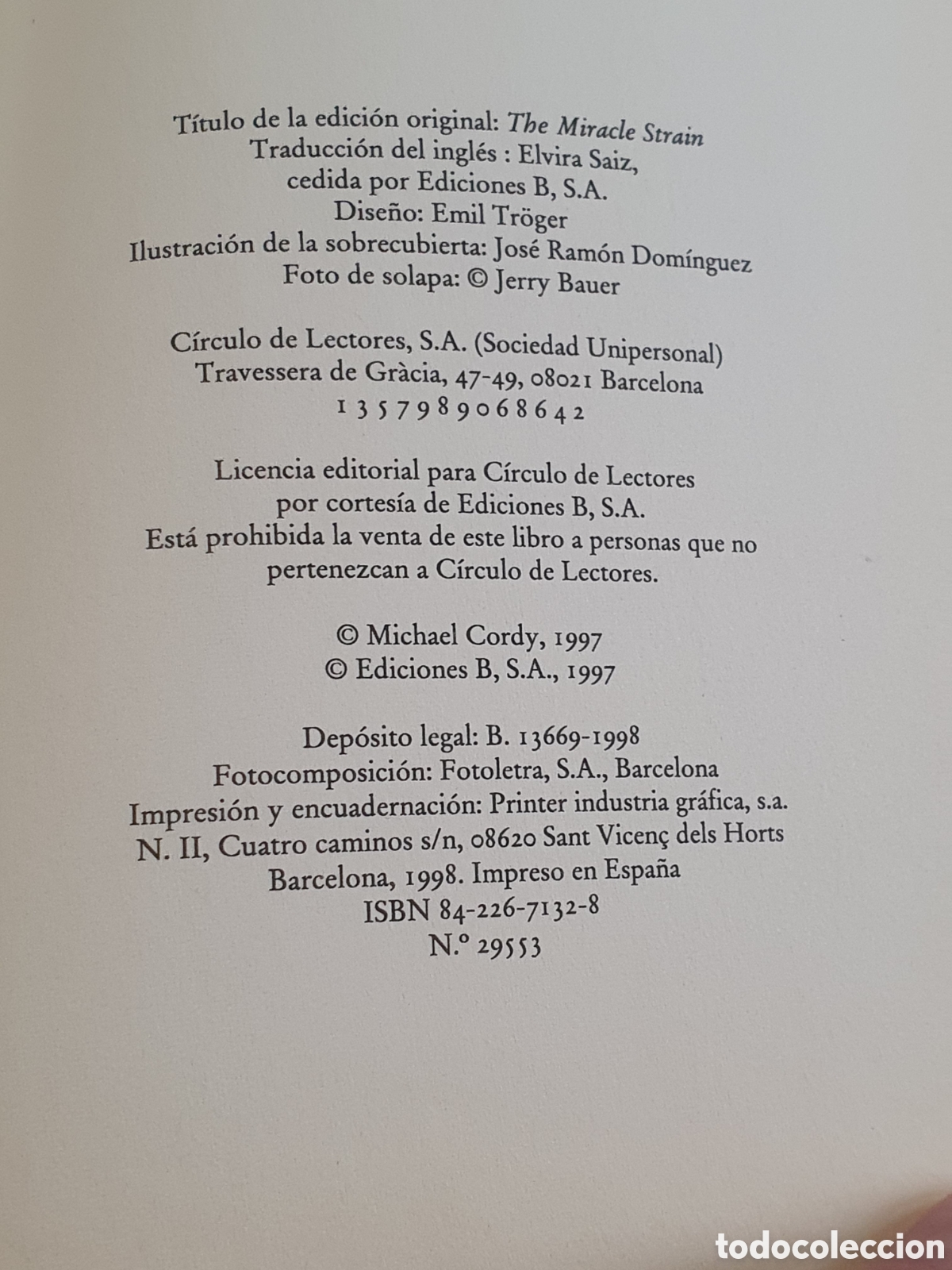 Libros de segunda mano: L2. El Gen - Michael Cordy, C&iacute;rculo De Lectores. - Foto 7