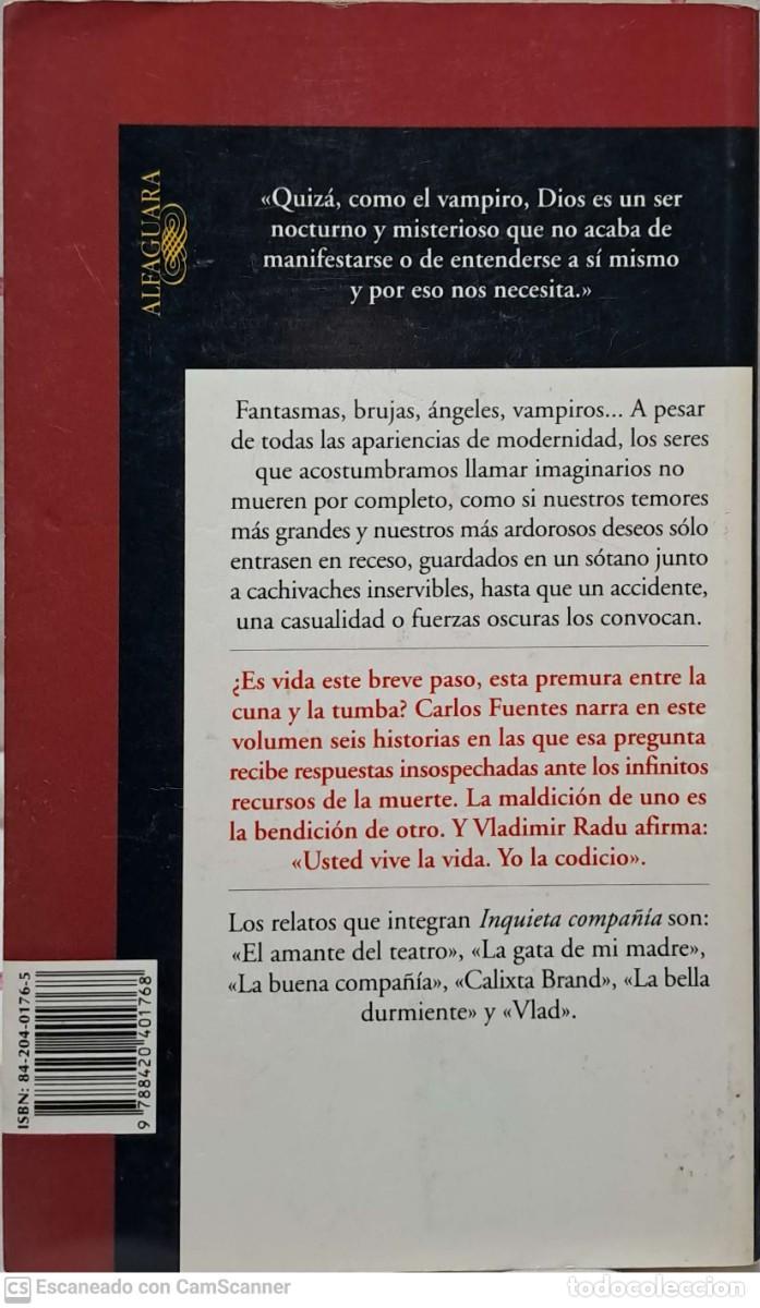 Libros de segunda mano: Inquieta compa&ntilde;&iacute;a - Carlos Fuentes - Foto 2