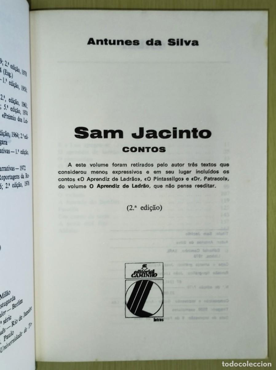 Libros de segunda mano: Sam Jacinto - contos de Antunes da Silva - Foto 3