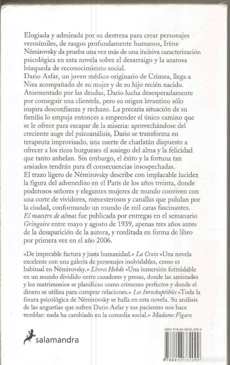 Libros de segunda mano: IRENE NEMIROVSKY. EL MAESTRO DE ALMAS. SALAMANDRA. - Foto 2