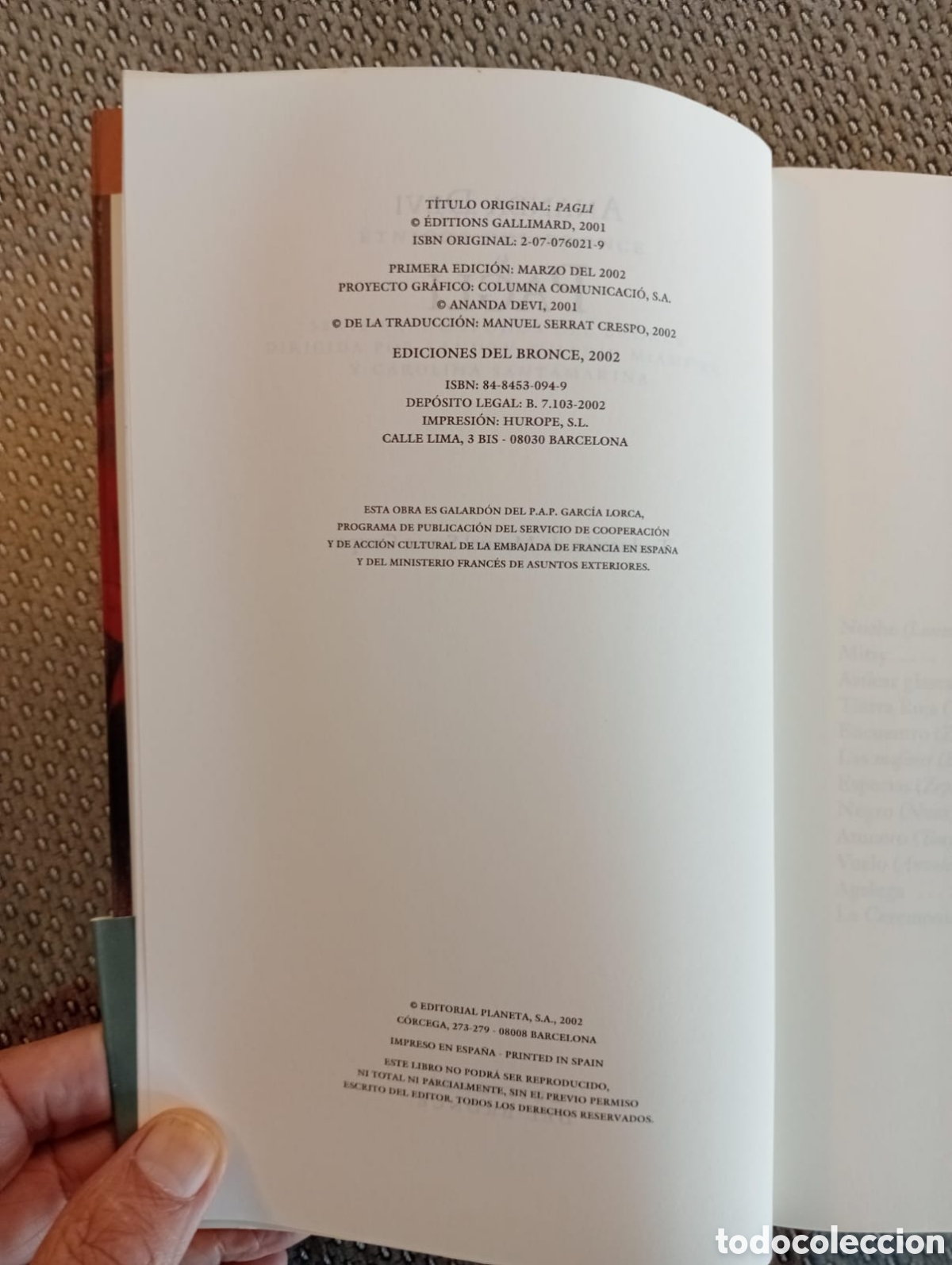 Libros de segunda mano: Pagli / Ananda Devi. Ediciones del Bronce - Foto 3
