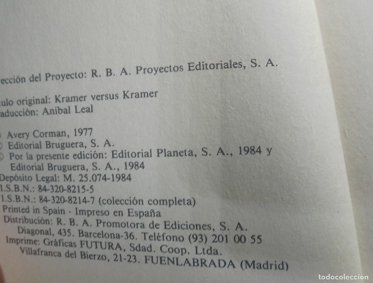 Libros de segunda mano: KRAMER CONTRA KRAMER. AVERY CORMAN PLANETA - Foto 2