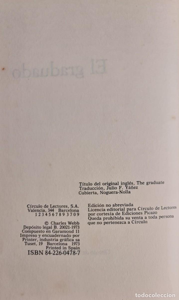 Libros de segunda mano: Libro &rdquo;El Graduado&rdquo; de Charles Webb - Foto 3
