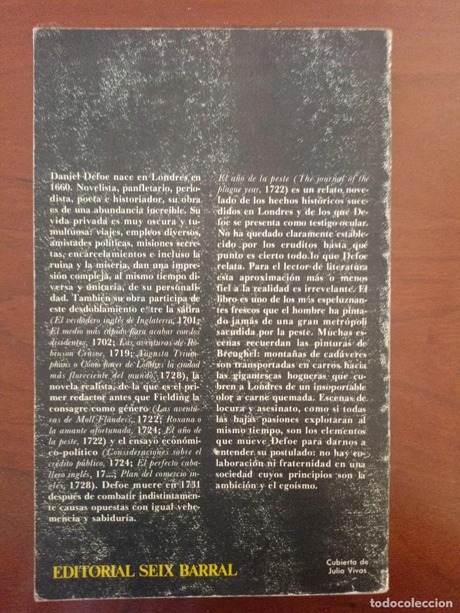 Libros de segunda mano: El a&ntilde;o de la peste. Daniel Defoe - Foto 2