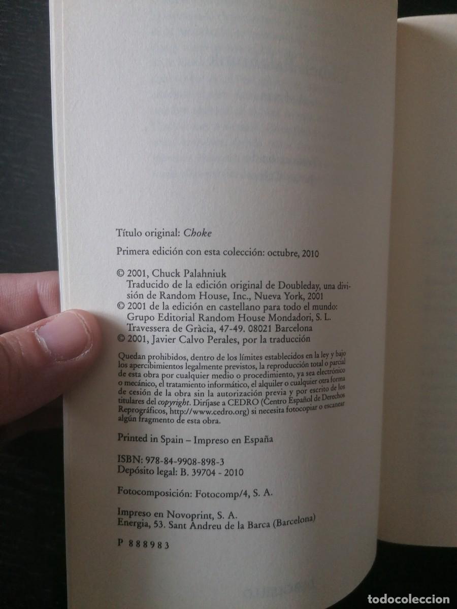 Libros de segunda mano: Asfixia, de Chuck Palahniuk - Foto 3