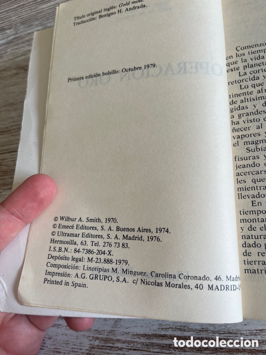 Libros de segunda mano: Libro Operaci&oacute;n Oro | Wilbur Smith | 1970 - Foto 3
