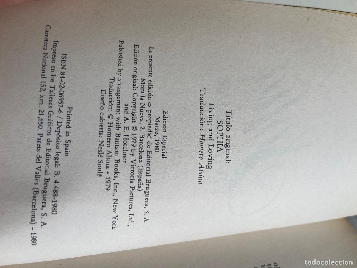 Libros de segunda mano: Libro Sof&iacute;a Vivir y Amar | Sof&iacute;a Loren A E Hotchner | 1989 - Foto 3