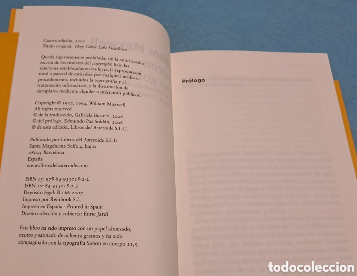 Libros de segunda mano: Vinieron como golondrinas - William Maxwell - Libros del asteroide - Foto 3