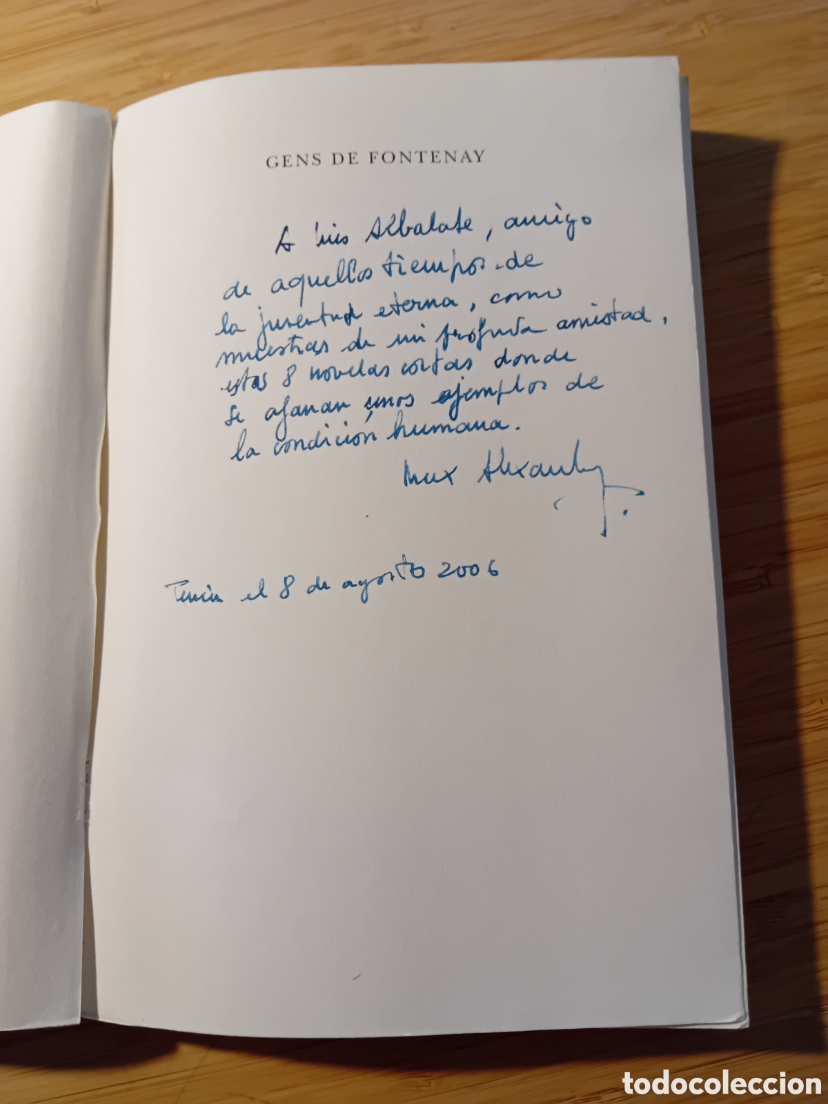Libri di seconda mano: (franc&eacute;s) Gens de Fontenay - Max Alexandre (Petit Vehicule 2006) dedicatoria aut&oacute;grafa