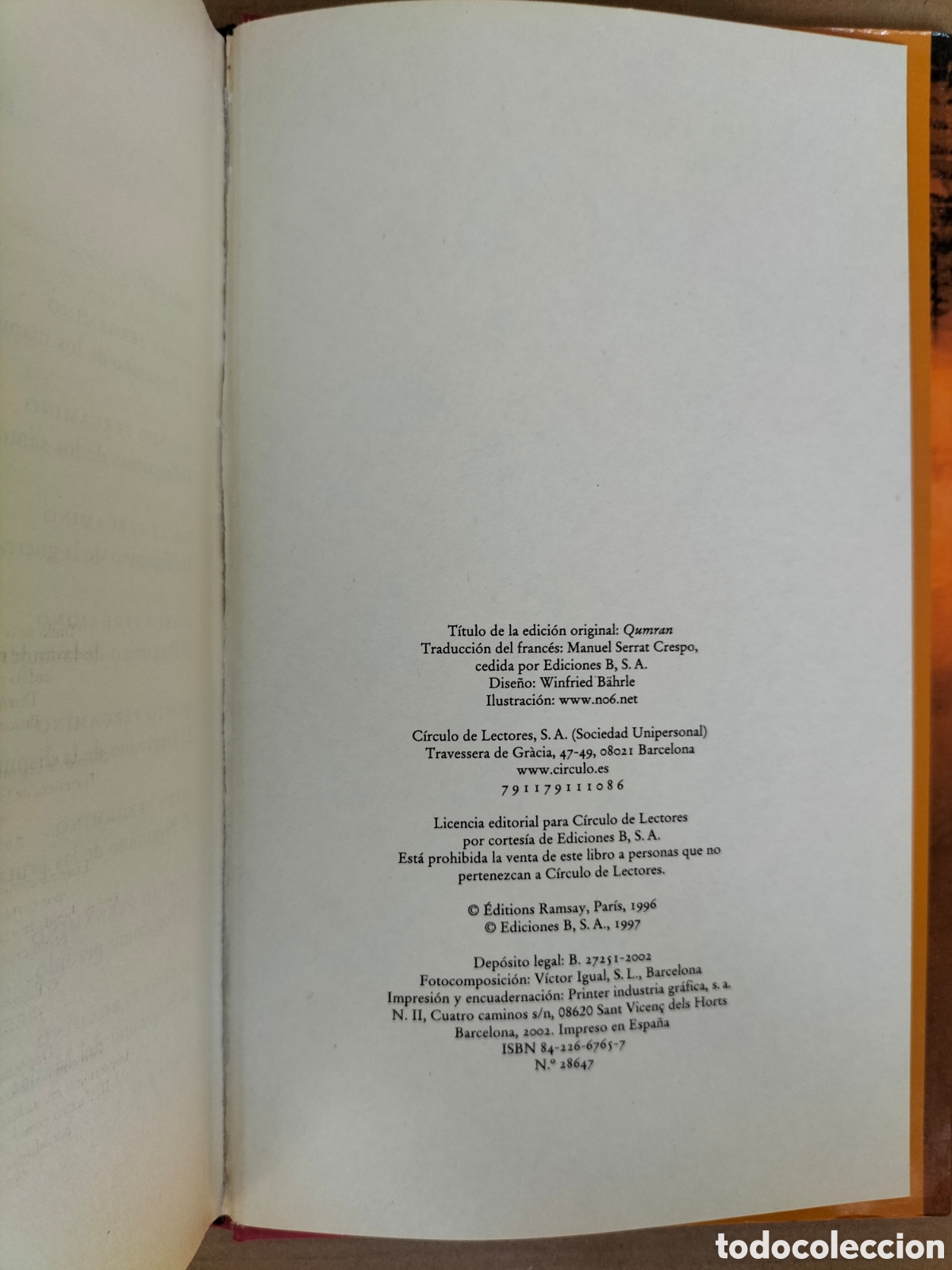 Libros de segunda mano: Qumr&aacute;n. Eliette Ab&eacute;cassis. Ediciones B C&iacute;rculo de lectores, 2002. Libro - Foto 6