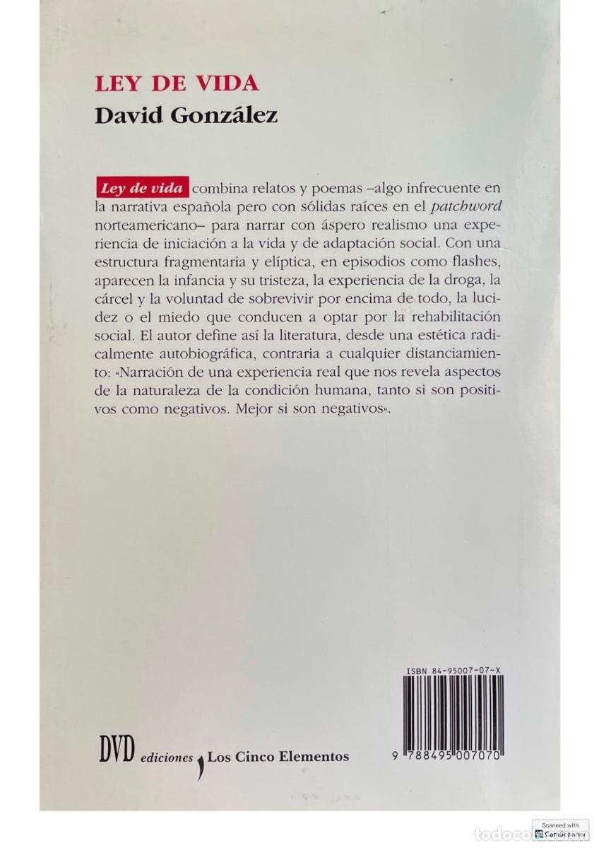 Libros de segunda mano: Ley de vida de David Gonz&aacute;lez - Foto 2
