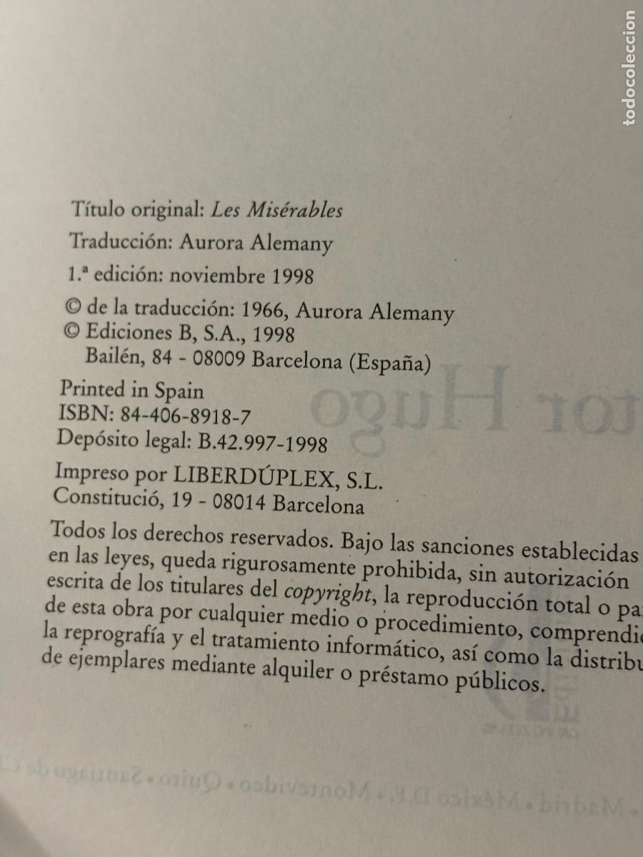 Libros de segunda mano: Los miserables. V&iacute;ctor Hugo. - Foto 3