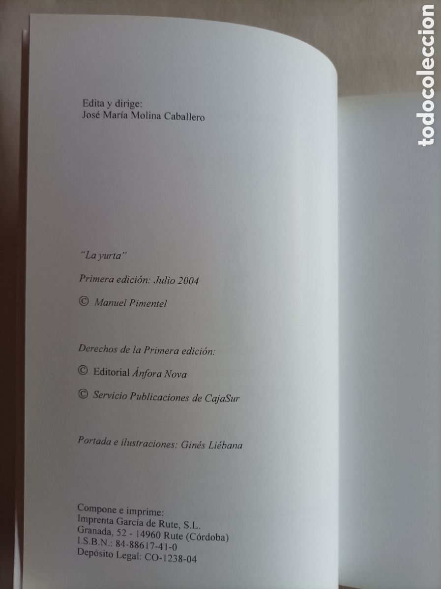 Libros de segunda mano: La yurta / Manuel Pimentel - Foto 3