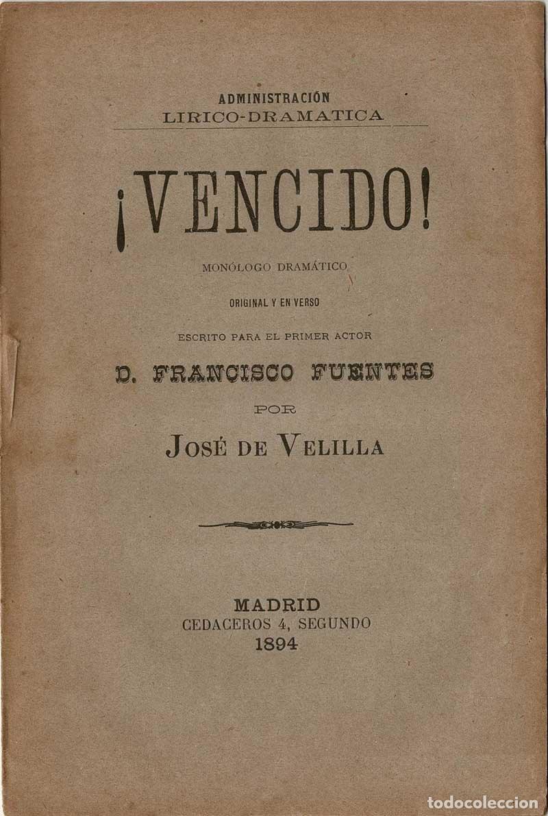Libros de segunda mano: &iexcl;Vencido! - Jos&eacute; de Velilla - Foto 1