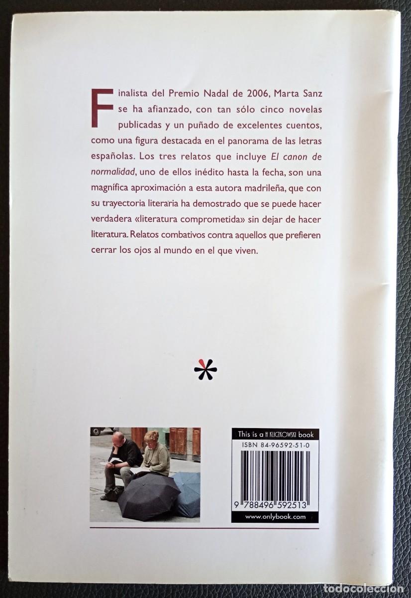 Libros de segunda mano: Marta Sanz . El canon de la normalidad - Foto 2
