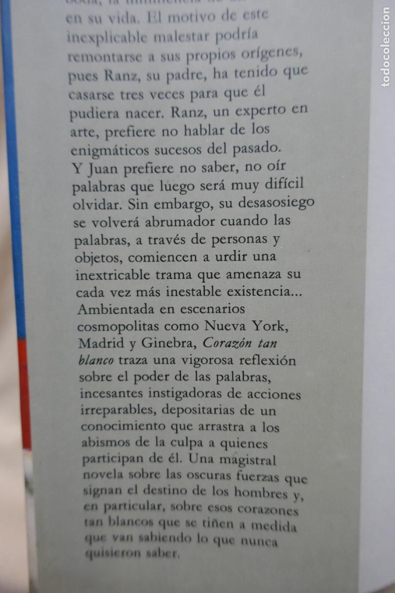 Libros de segunda mano: Javier Mar&iacute;as, Coraz&oacute;n tan blanco, C&iacute;rculo de Lectores - Foto 5