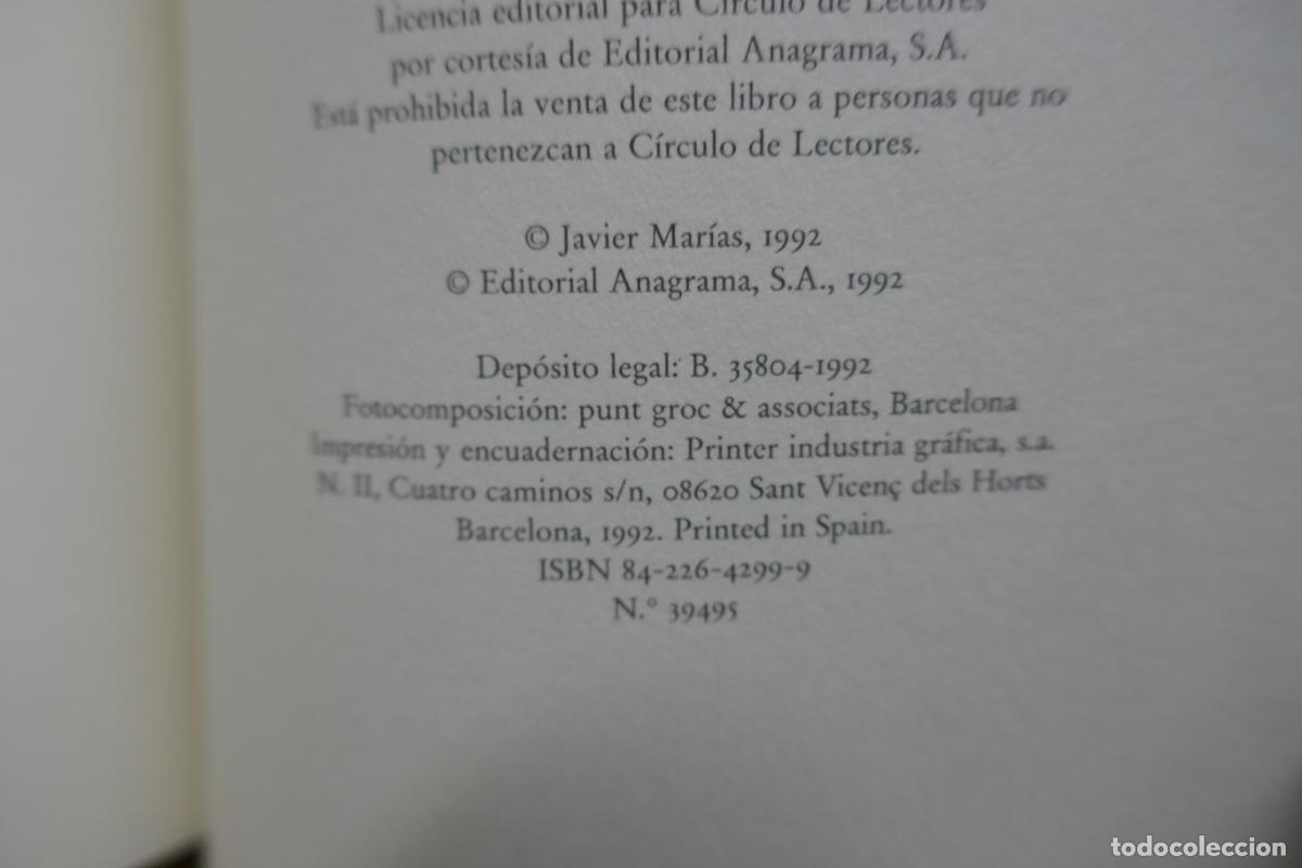 Libros de segunda mano: Javier Mar&iacute;as, Coraz&oacute;n tan blanco, C&iacute;rculo de Lectores - Foto 10