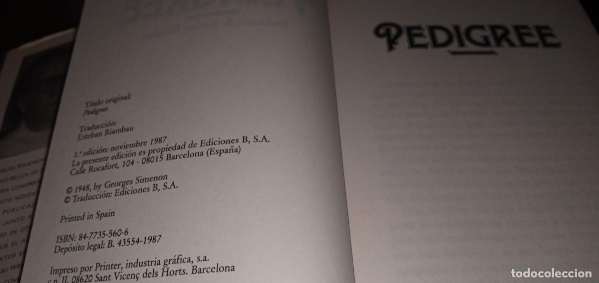 Libros de segunda mano: Pedigree Simenon Ediciones B - Foto 5