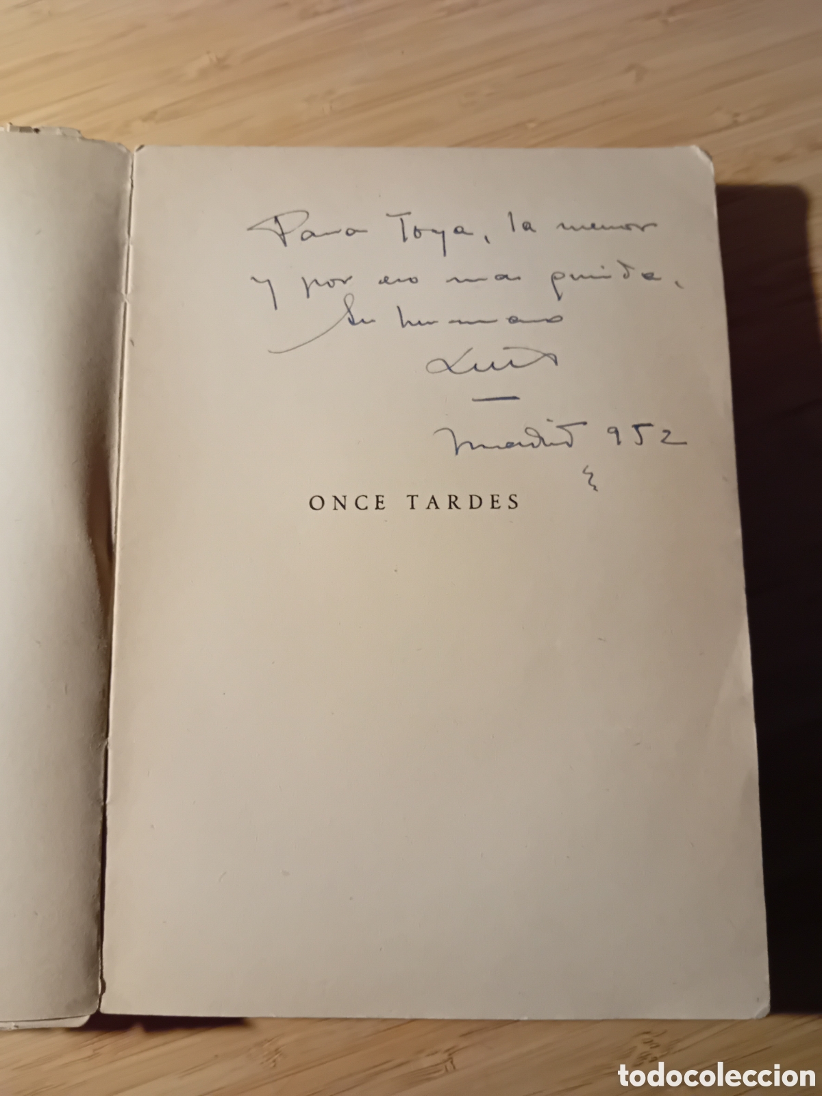 Libri di seconda mano: Dedicatoria aut&oacute;grafa Once tardes Luis de Armi&ntilde;&aacute;n (Biblioteca Nueva 1952) a su hermana menor