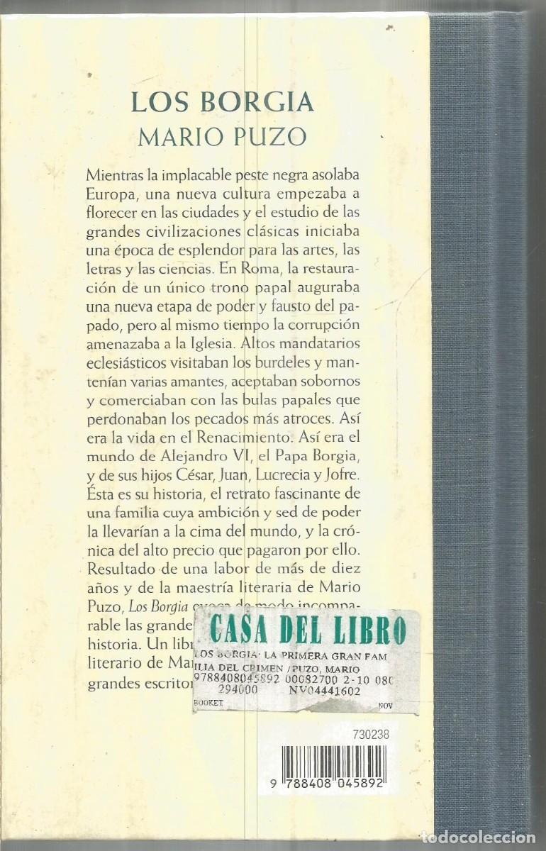 Libros de segunda mano: MARIO PUZO. LOS BORGIA. PLANETA - Foto 2