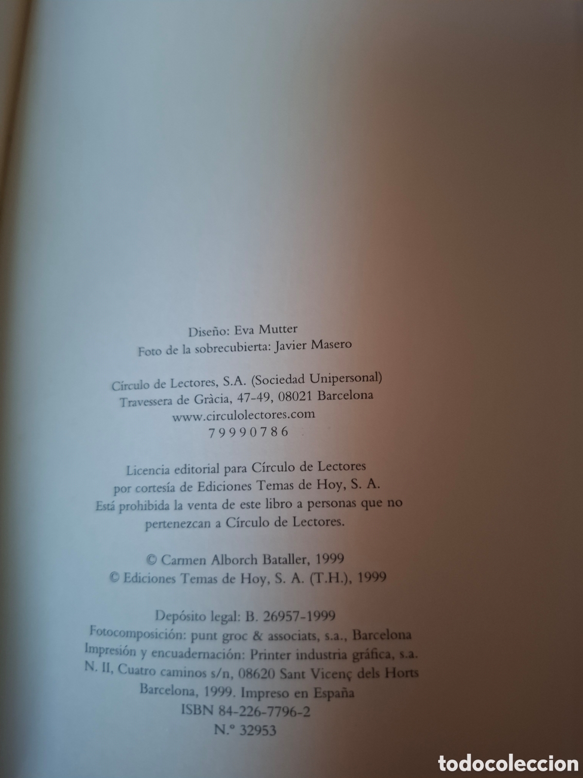 Libros de segunda mano: Libro SOLAS. Carmen Alborch. C&iacute;rculo de Lectores - Foto 8