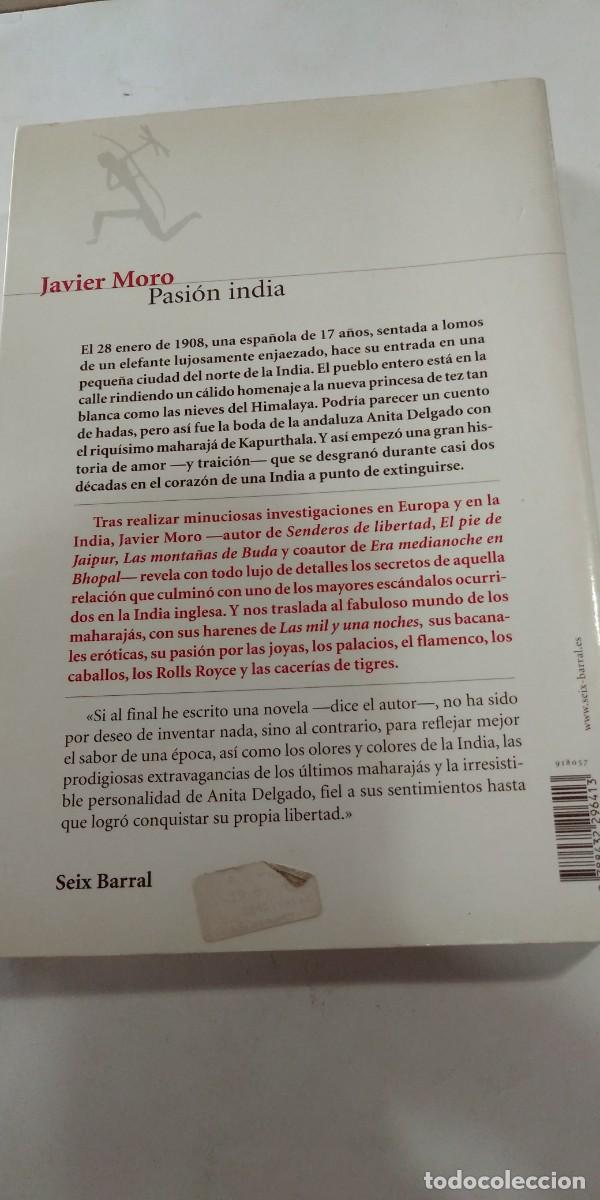 Libros de segunda mano: Pasi&oacute;n india Javier Moro - Foto 2