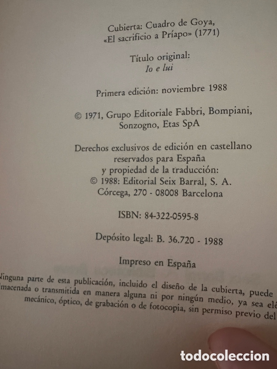 Libros de segunda mano: Yo y &eacute;l. Alberto Moravia. - Foto 3