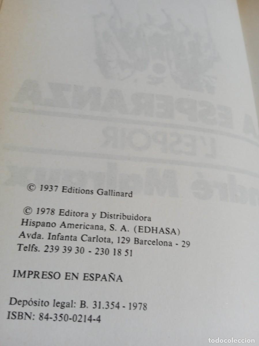 Libros de segunda mano: LA ESPERANZA LEspoir Andr&eacute; Malraux - Foto 5