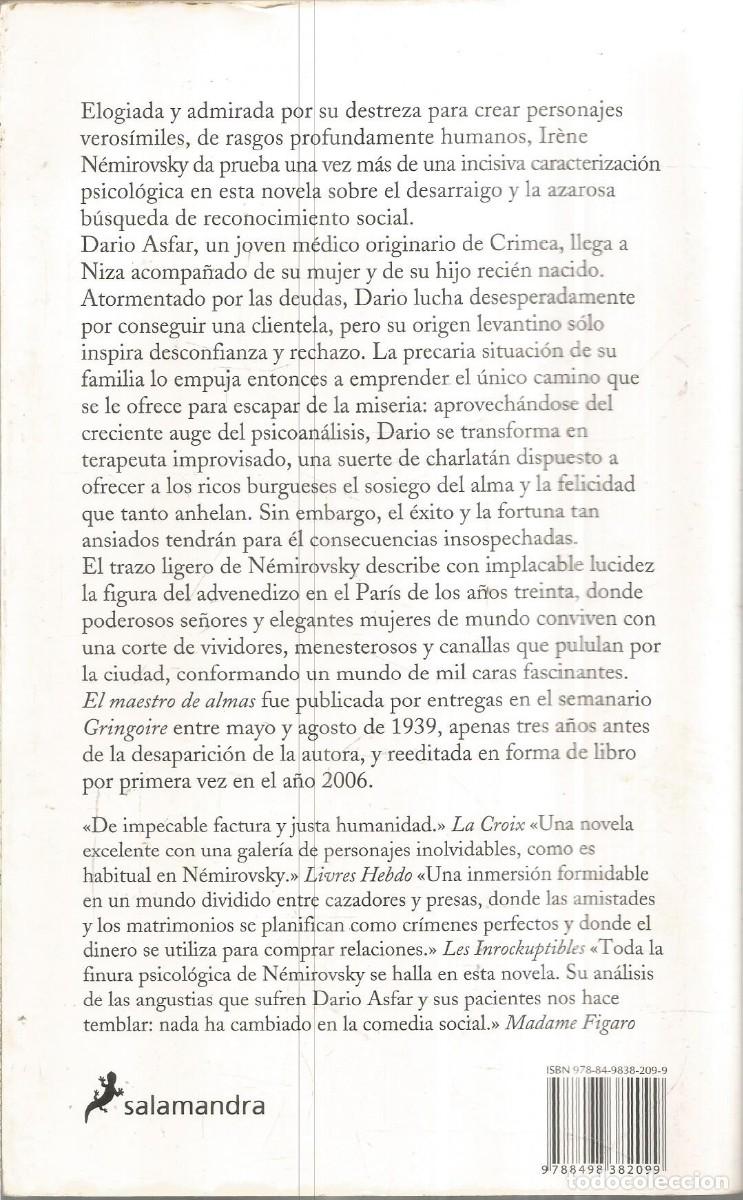 Libros de segunda mano: IRENE NEMIROVSKY. EL MAESTRO DE ALMAS. SALAMANDRA. PRIMERA EDICION - Foto 2