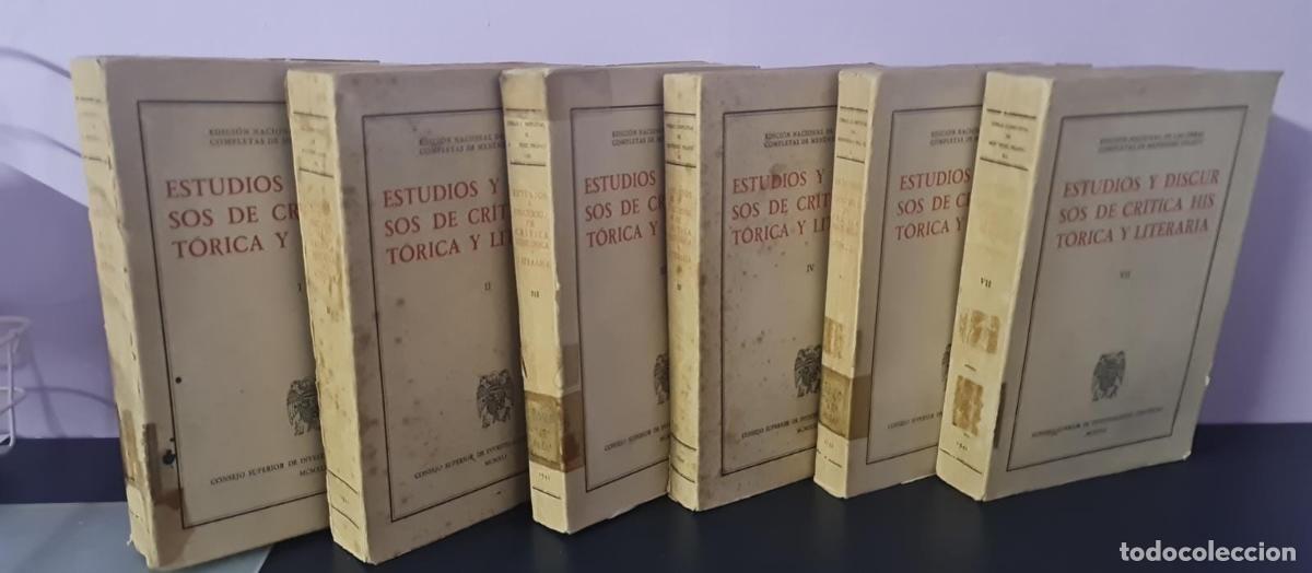 Libri di seconda mano: ESTUDIOS CR&Iacute;TICA HIST&Oacute;RICA Y LITERARIA I-V,VII - MEN&Eacute;NDEZ PELAYO - CSIC - 1942