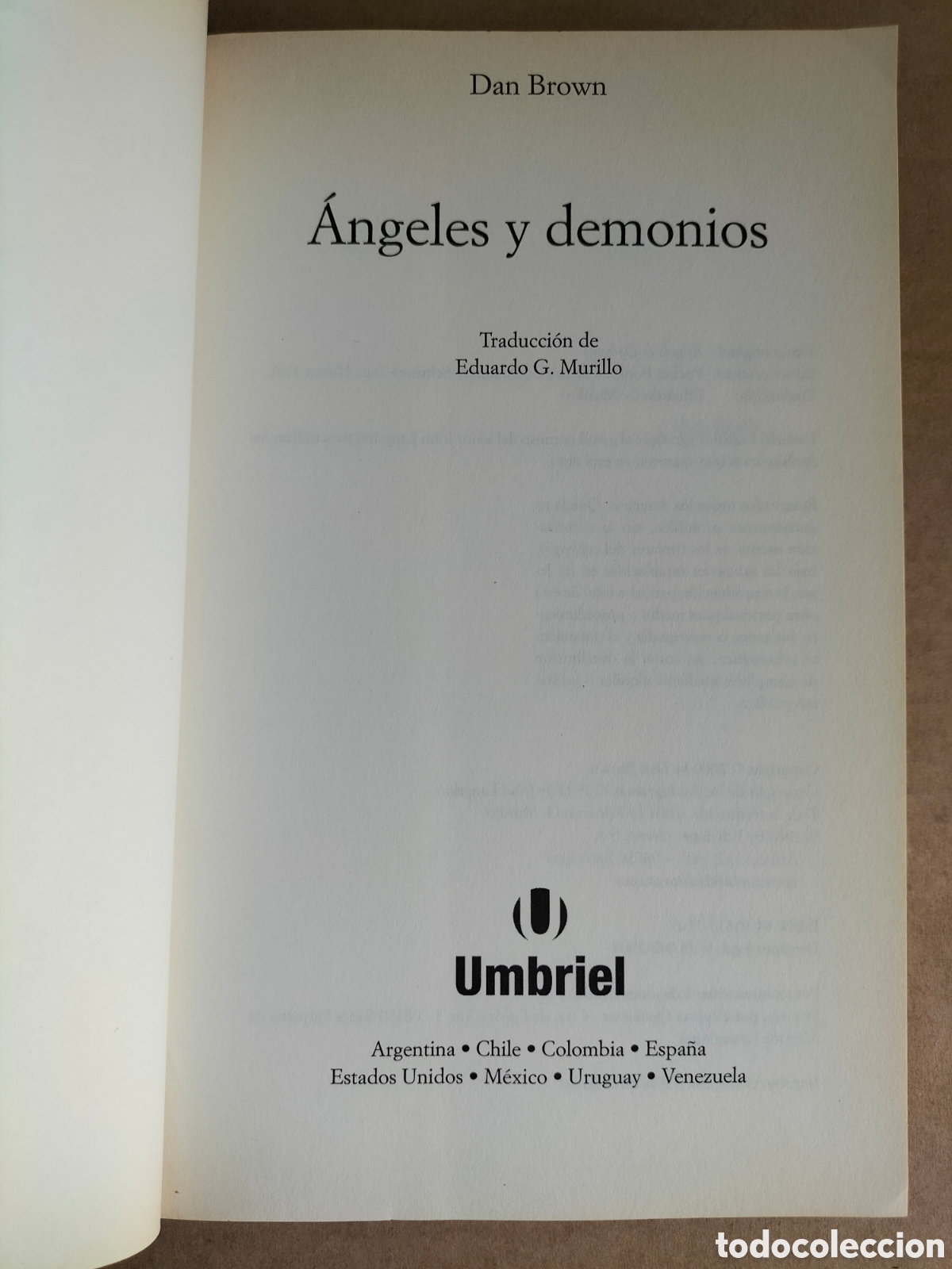 Libros de segunda mano: &Aacute;ngeles y demonios. Dan Brown. Ediciones urano, 2004. Libro - Foto 2