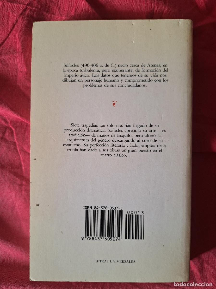 Libros de segunda mano: LIBRO Tragedias completas (Letras Universales) - Tapa blanda S&oacute;focles - Foto 2