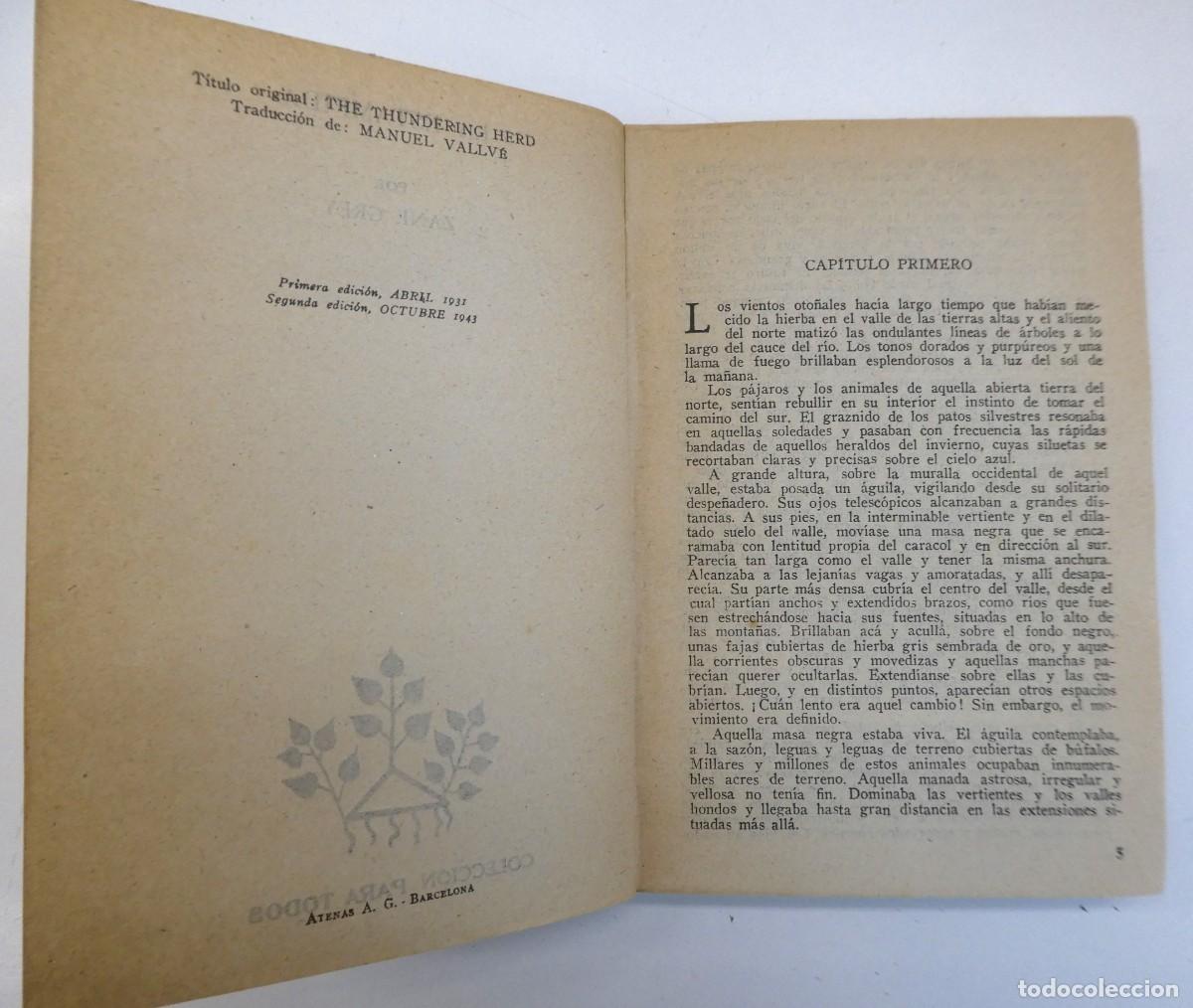 Libros de segunda mano: LA ESTAMPIDA ZANE GREY 1946 - Foto 3