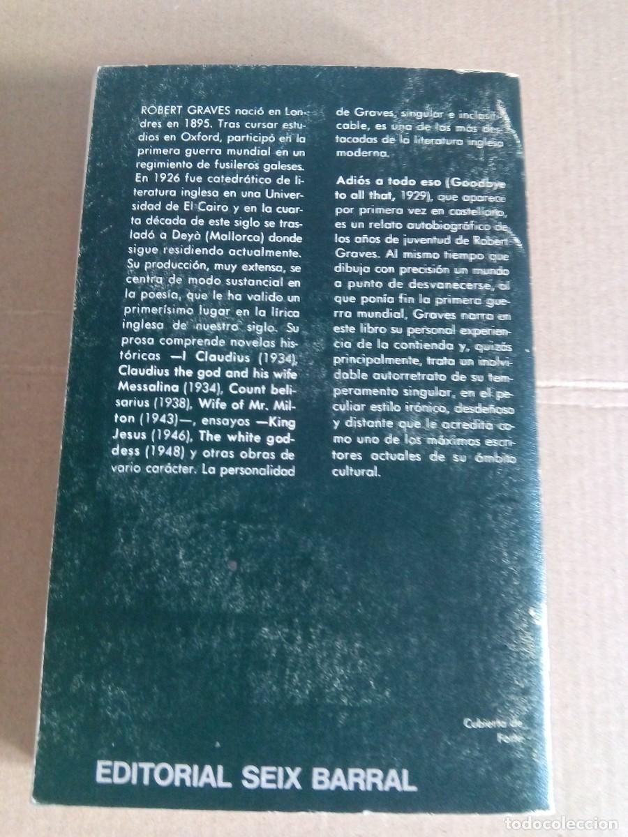 Libros de segunda mano: ADIOS A TODO ESO / ROBERT GRAVES - Foto 2