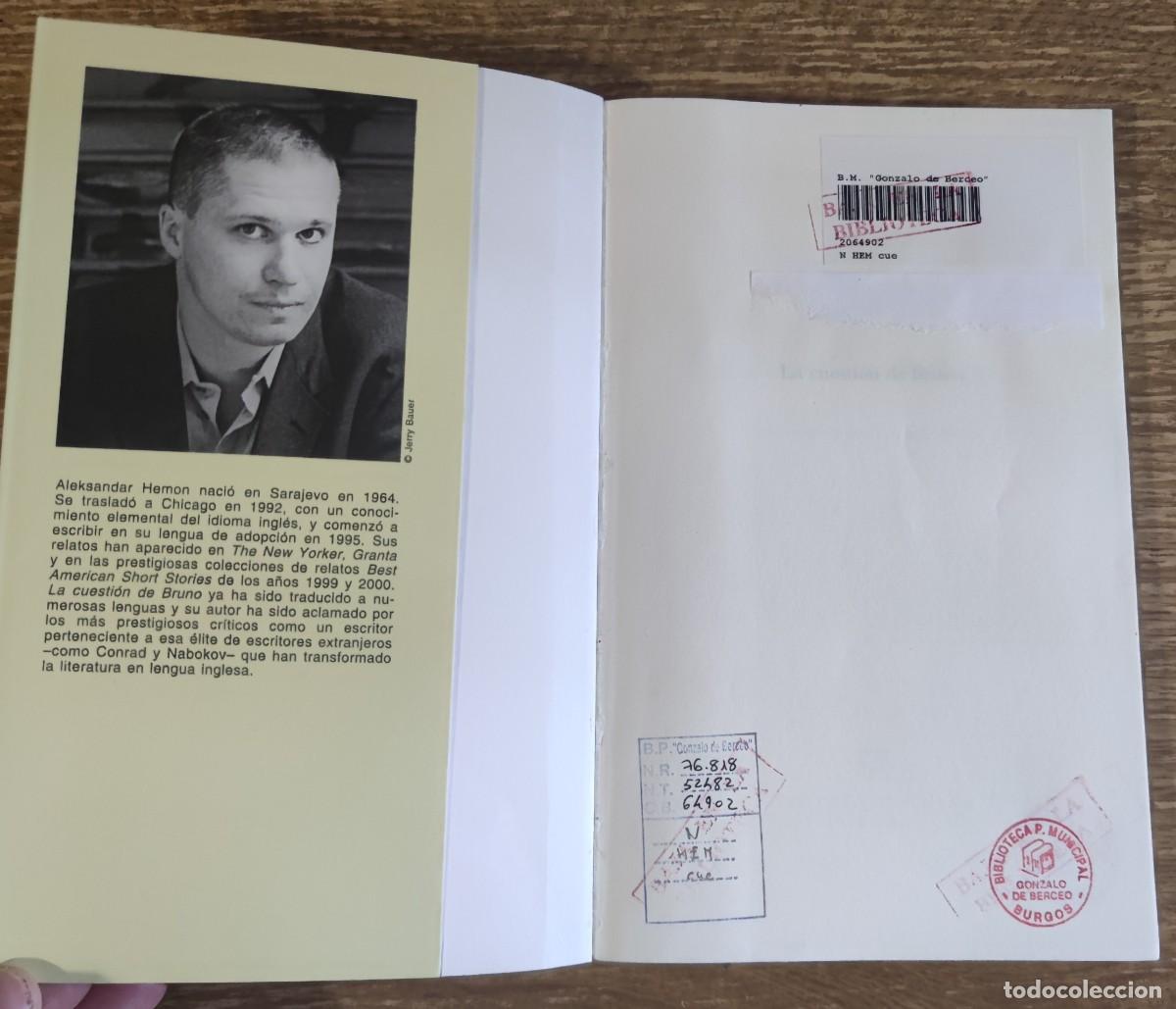 Libros de segunda mano: Libro - La cuesti&oacute;n de Bruno (2001) Aleksandar Hemon - Foto 2