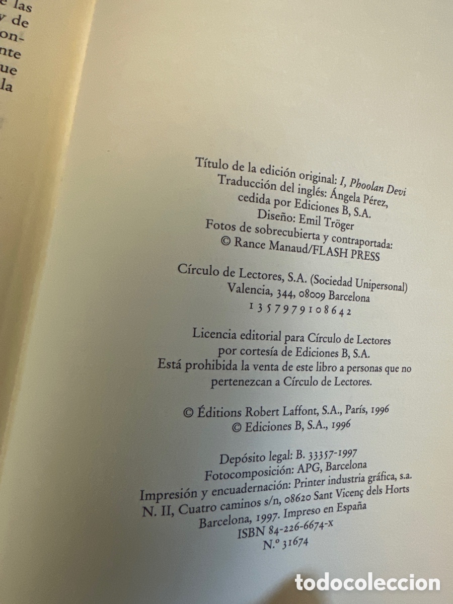 Libros de segunda mano: LA REINA DE LOS BANDIDOS. PHOOLAN DEVI. CIRCULO DE LECTORES - Foto 6