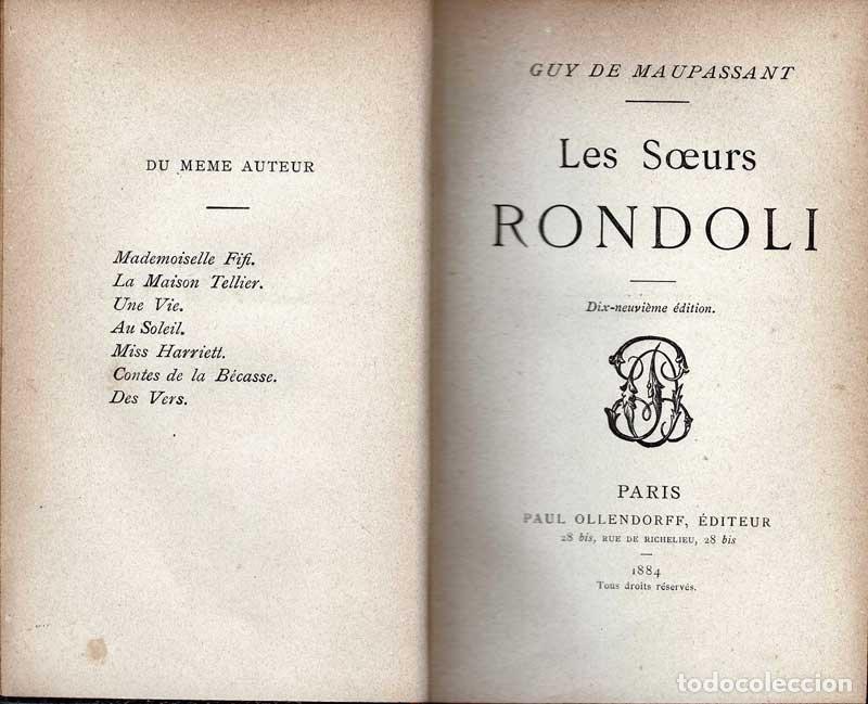 Libros de segunda mano: Les Soeurs Rondoli - Guy de Maupassant - Foto 2