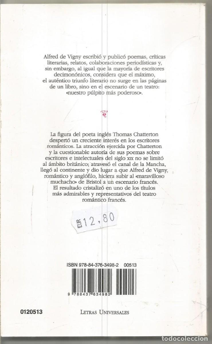Libros de segunda mano: ALFRED DE VIGNY. CHATTERTON. CATEDRA - Foto 2