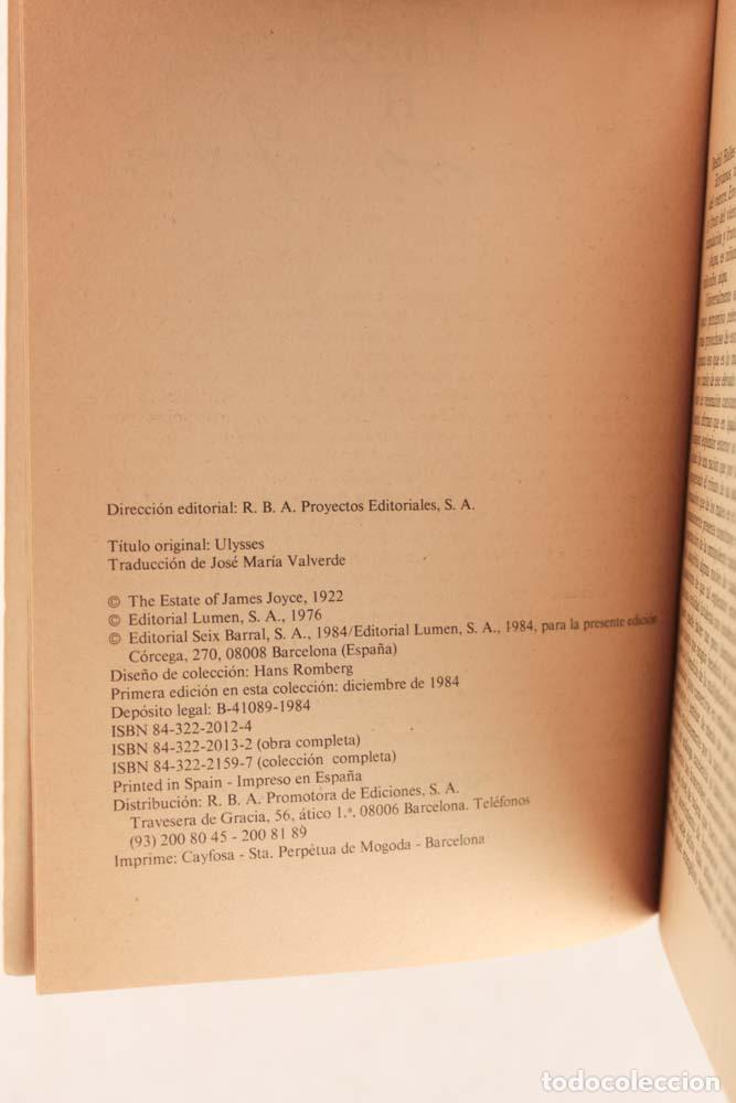 Libros de segunda mano: Ulises (2 vol&uacute;menes) - James Joyce - Foto 5