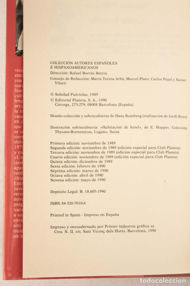 Libros de segunda mano: Queda la noche - Soledad Pu&eacute;rtolas - Foto 4