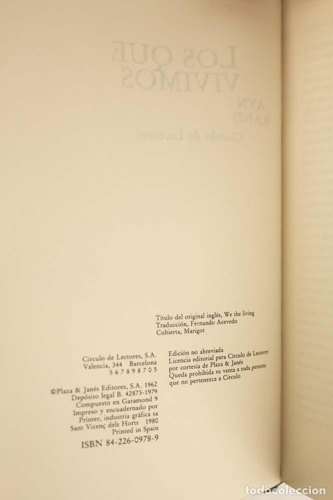 Libros de segunda mano: Los que vivimos - Ayn Rand - Foto 3