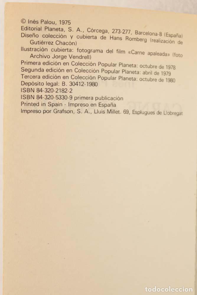 Libros de segunda mano: Carne apaleada - In&eacute;s Palou - Foto 4