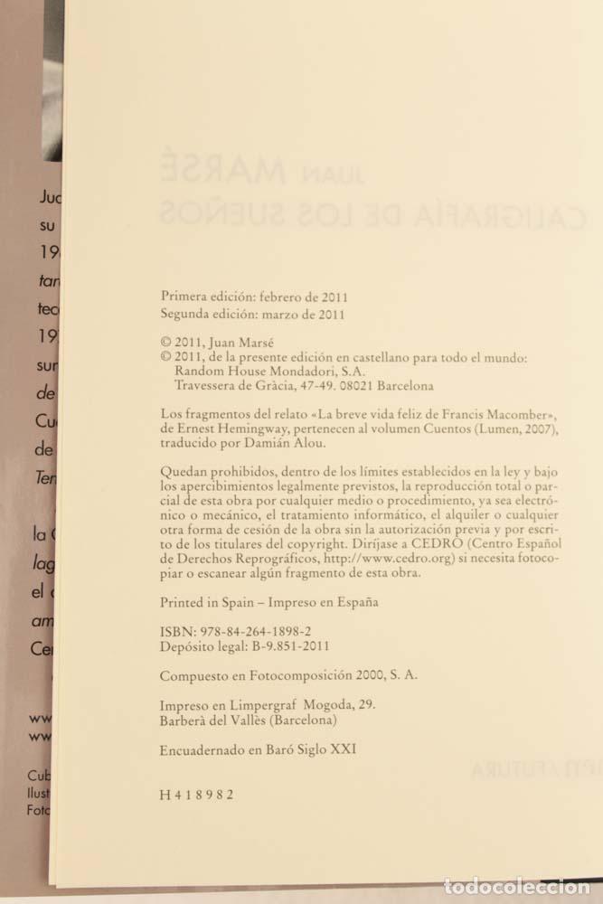 Libros de segunda mano: Caligraf&iacute;a de los sue&ntilde;os - Juan Mars&eacute; - Foto 4