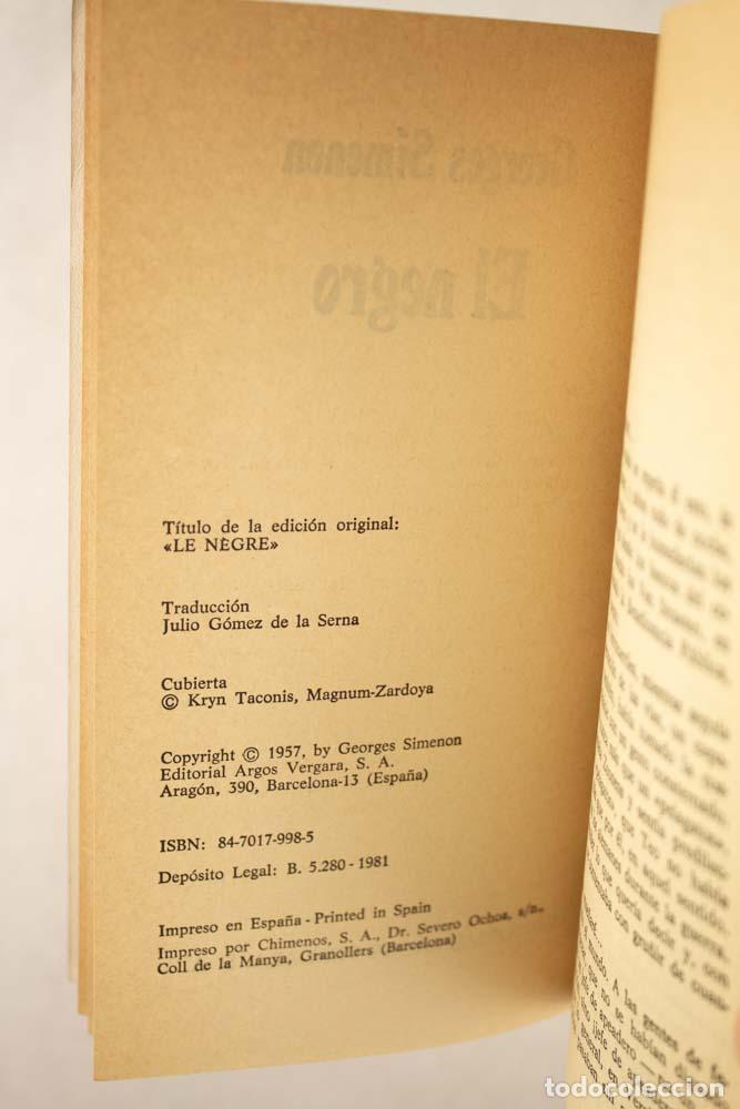 Libros de segunda mano: El negro - Georges Simenon - Foto 3